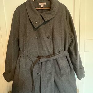 H&M Gray Belted Trench Coat